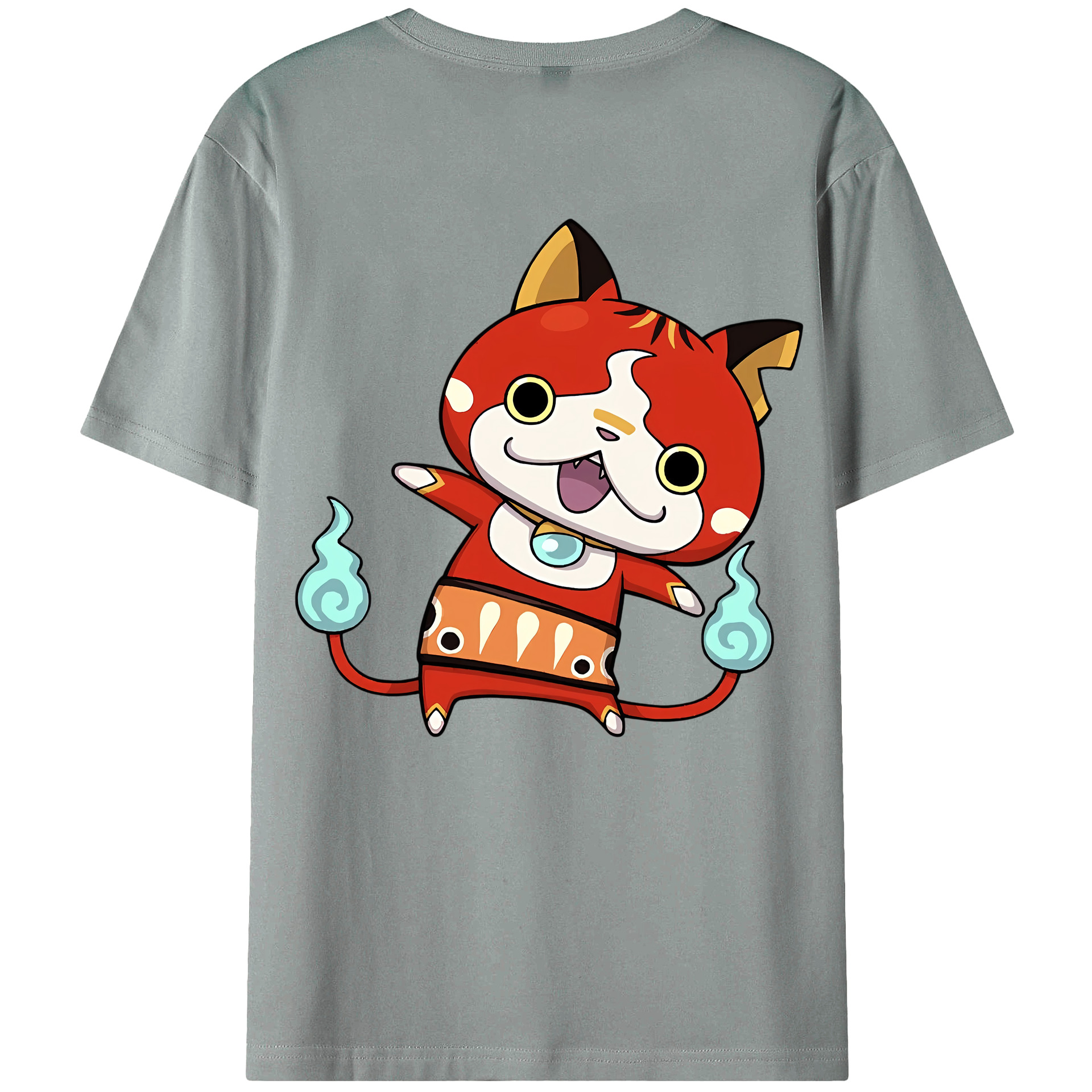 （画像用） 妖怪ウォッチ Yo-kai Watch 綿100％ メンズ半袖Tシャツ（バックプリント） 通気性